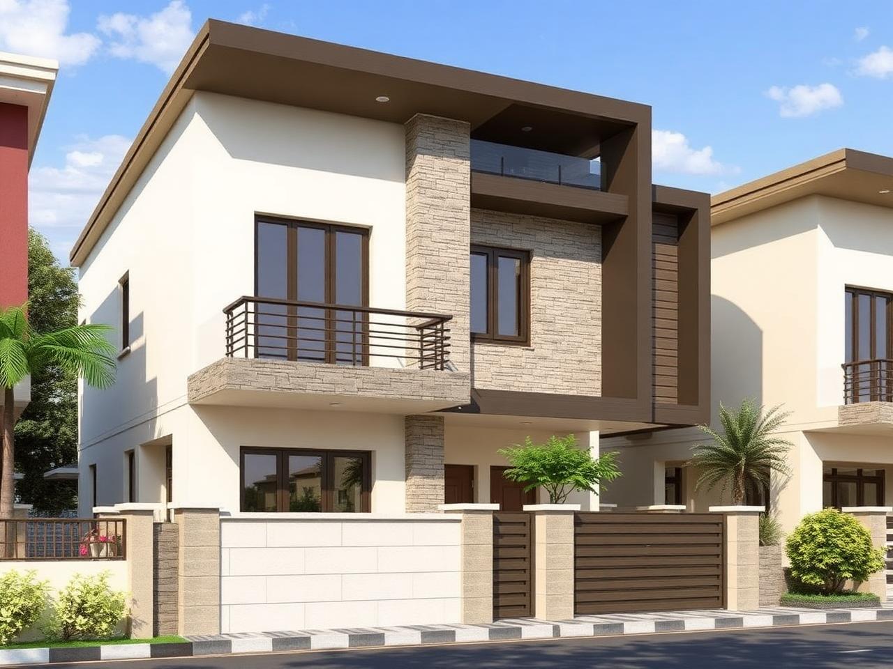Modern 3 BHK Duplex House Design